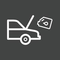 Car and Oil Can Line Inverted Icon vector