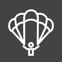 Paragliding Line Inverted Icon vector