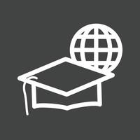 Online Graduation Line Inverted Icon vector