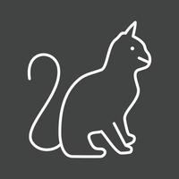 icono de línea de gato invertida vector