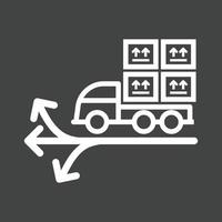 Multiple Delivery Points Line Inverted Icon vector