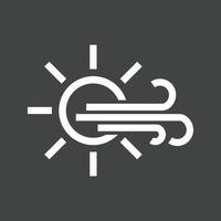 Sunny and Windy Line Inverted Icon vector