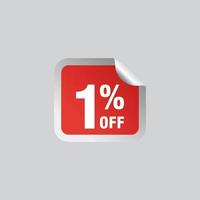 1 discount, Sales Vector badges for Labels, , Stickers, Banners, Tags, Web Stickers, New offer. Discount origami sign banner