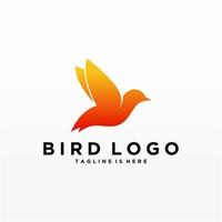 plantilla de vector de diseño de logotipo de pájaro abstracto. icono de símbolo de concepto de tecnología empresarial de logotipo de paloma creativa.