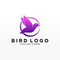 plantilla de vector de diseño de logotipo de pájaro abstracto. icono de símbolo de concepto de tecnología empresarial de logotipo de paloma creativa.