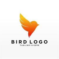 plantilla de vector de diseño de logotipo de pájaro abstracto. icono de símbolo de concepto de tecnología empresarial de logotipo de paloma creativa.