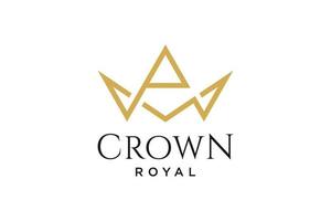initial logo letter P with crown vector symbol illustration design