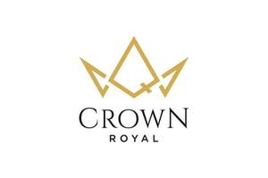 initial logo letter Q with crown vector symbol illustration design