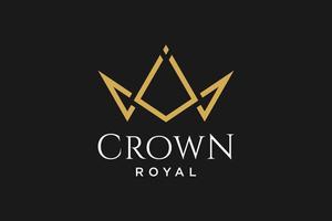 initial logo letter V with crown vector symbol illustration design