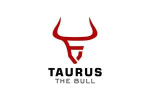 Letter F logo, Bull logo,head bull logo, monogram Logo Design Template Element vector