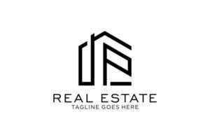 Letter P Simple modern building architecture logo design with line art skyscraper graphic vector
