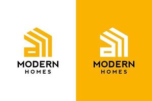 diseño de logotipo de d en vector para construcción, hogar, bienes raíces, edificio, propiedad. plantilla de diseño de logotipo profesional de moda impresionante mínima sobre fondo doble.