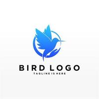 plantilla de vector de diseño de logotipo de pájaro abstracto. icono de símbolo de concepto de tecnología empresarial de logotipo de paloma creativa.