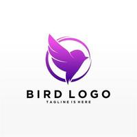 plantilla de vector de diseño de logotipo de pájaro abstracto. icono de símbolo de concepto de tecnología empresarial de logotipo de paloma creativa.