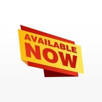 Available now label, badge, seal or burst flat vector icon for apps and websites