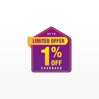 1 discount, Sales Vector badges for Labels, , Stickers, Banners, Tags, Web Stickers, New offer. Discount origami sign banner