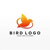 plantilla de vector de diseño de logotipo de pájaro abstracto. icono de símbolo de concepto de tecnología empresarial de logotipo de paloma creativa.