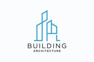 letra p para el logotipo de remodelación inmobiliaria. elemento de plantilla de diseño de logotipo de edificio de arquitectura de construcción. vector