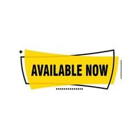 Available now label, badge, seal or burst flat vector icon for apps and websites