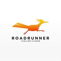 Roadrunner bird abstract minimal simple geometric logo design icon template silhouette isolated with white background vector