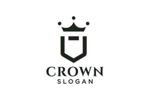 vintage crown logo and letter U symbol. Modern luxury brand element sign. Vector illustration.