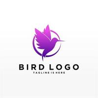 plantilla de vector de diseño de logotipo de pájaro abstracto. icono de símbolo de concepto de tecnología empresarial de logotipo de paloma creativa.