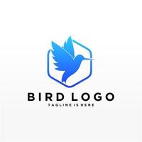 plantilla de vector de diseño de logotipo de pájaro abstracto. icono de símbolo de concepto de tecnología empresarial de logotipo de paloma creativa.