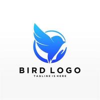 plantilla de vector de diseño de logotipo de pájaro abstracto. icono de símbolo de concepto de tecnología empresarial de logotipo de paloma creativa.