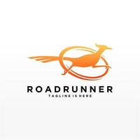 Roadrunner bird abstract minimal simple geometric logo design icon template silhouette isolated with white background vector