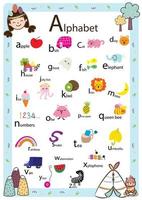 Printable ABC alphabet animals for kids vector