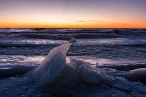 Cloudy Sea Views of the Baltic Sea at Sunset photo