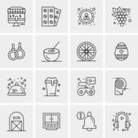 16 iconos de negocios universales vector ilustración de icono creativo para usar en proyectos relacionados con la web y dispositivos móviles