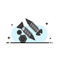 Screws Building Construction Tool Work  Business Flat Line Filled Icon Vector Banner Template
