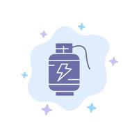 Accumulator Battery Power Charge Blue Icon on Abstract Cloud Background vector