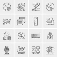 16 iconos de negocios universales vector ilustración de icono creativo para usar en proyectos relacionados con la web y dispositivos móviles