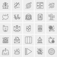 25 iconos de negocios universales vector ilustración de icono creativo para usar en proyectos relacionados con la web y dispositivos móviles