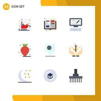 Group of 9 Flat Colors Signs and Symbols for agriculture flag keyboard chat beach Editable Vector Design Elements