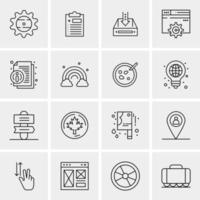 16 iconos de negocios universales vector ilustración de icono creativo para usar en proyectos relacionados con la web y dispositivos móviles