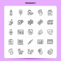 OutLine 25 Pregnancy Icon set Vector Line Style Design Black Icons Set Linear pictogram pack Web and Mobile Business ideas design Vector Illustration