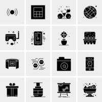 16 iconos de negocios universales vector ilustración de icono creativo para usar en proyectos relacionados con la web y dispositivos móviles