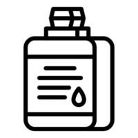 vector de contorno de icono de limpiador de botella de plato. etiqueta de lavado
