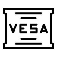 Vesa metal icon outline vector. Tv mount vector