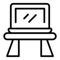 Notebook stand icon outline vector. Laptop adjustable vector