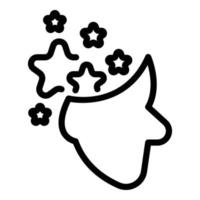 Stars in mind icon outline vector. Health body vector