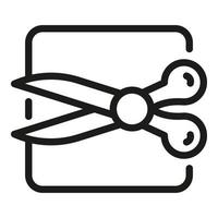 Edit digital scissors icon outline vector. Stroke tool vector