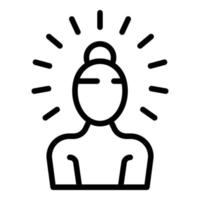 vector de contorno de icono de meditación de estancia en línea. relajarse feliz