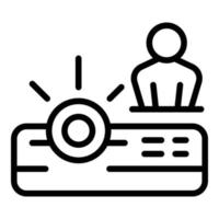 Seminar projector icon outline vector. Conference chat vector