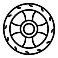 vector de contorno de icono de rueda de neumático de coche. llanta