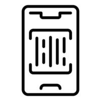 vector de contorno de icono de escaneo de teléfono inteligente. libro de pelicula