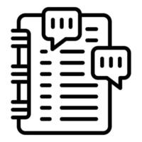 Notebook chat icon outline vector. Study case vector